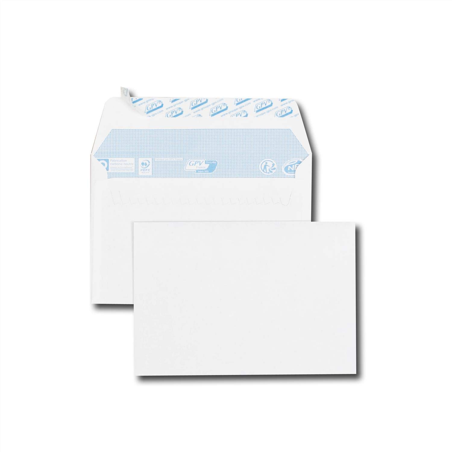 Box of 500 Envelopes C6 114 x 162 80 g/m² White with Protective Strip