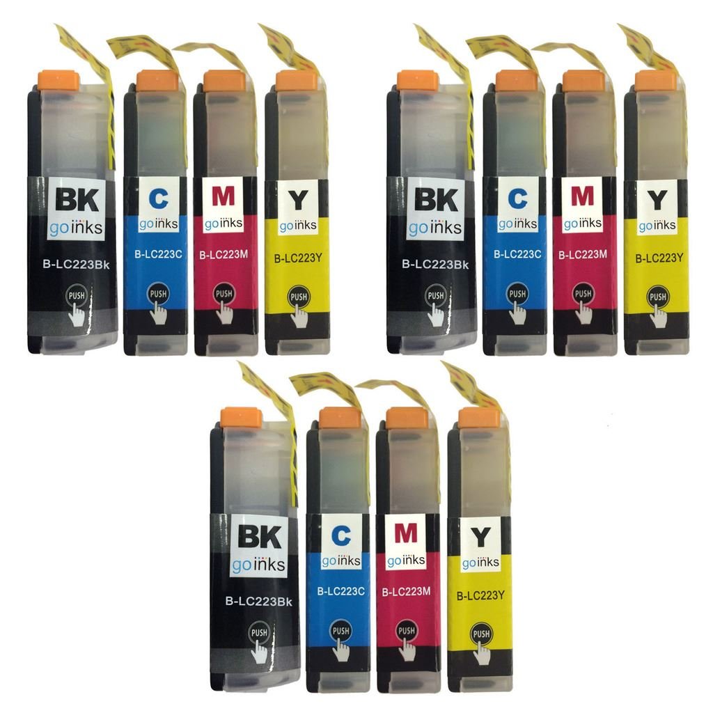 Go Inks 3 Set of 4 Cartridges to replace Brother LC223 Compatible/non-OEM for Brother DCP and MFC Printers (12 Inks)