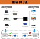 Tosomoki HDMI to VGA Adapter 1080P Male to Female Converter for PC Laptop view 2