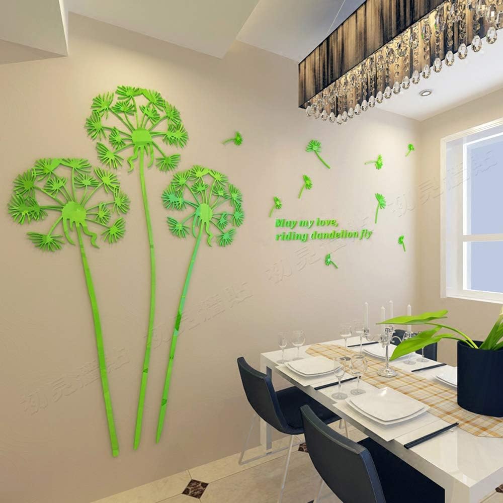 YINASI 3D DIY Flower Shape Crystal Acrylic Wall Stickers& Murals for Entranceway, Living Bedroom Dining Room Dรฉcor Home Decoration (Type G)
