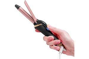 Mini Curling Iron Wand for Short Hair, Ukliss Travel Friendly Dual Voltage Mini Hair Curler, Ceramic Curling Wand for Versatile Styling, Portable and 60 Mins Auto-Off, 5 Heat Settings, Black 3/4 inch