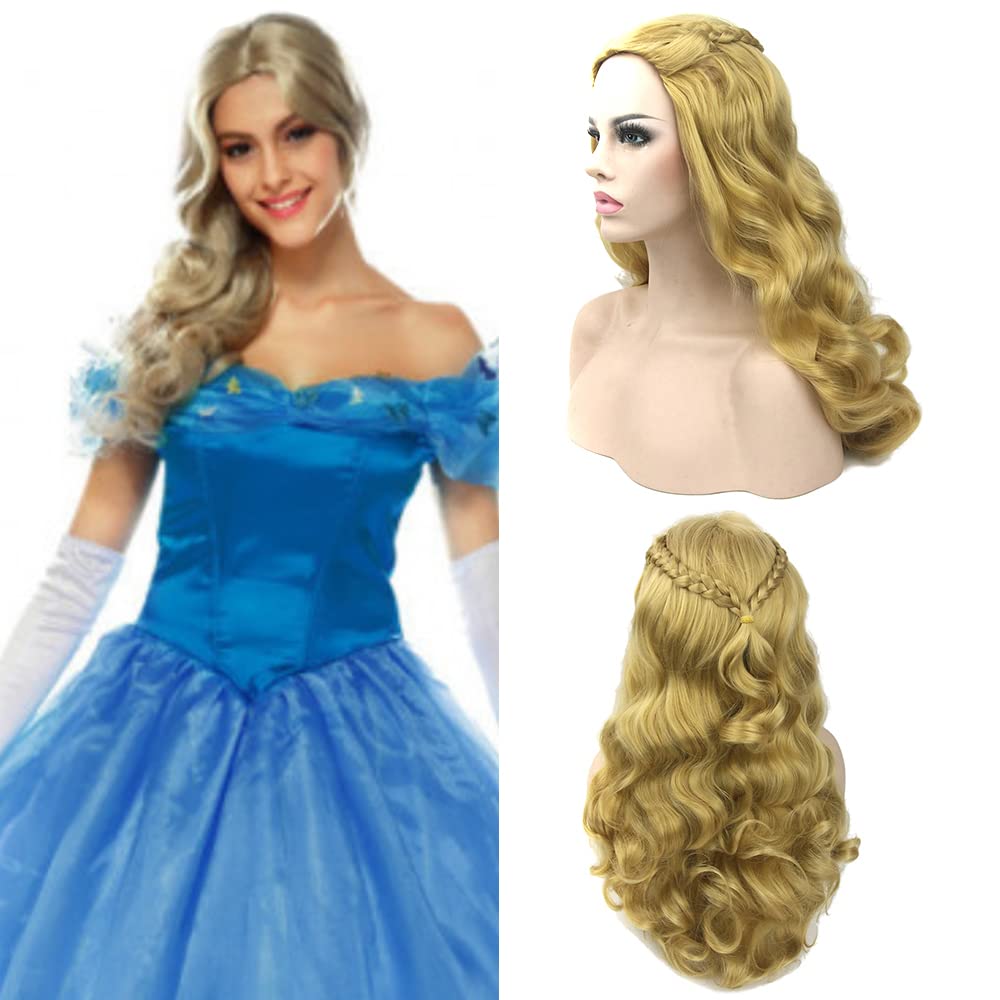 IMISSU Cartoon Characters Long Curly Cosplay Wig Party Costume Wigs for Halloween & Christmas (Yellow)