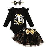 BIRTHDAY SHARK Baby Girl My 1st New Year Outfit Infant Girl Happy New Year Skirt Set Long Sleeve Outfit