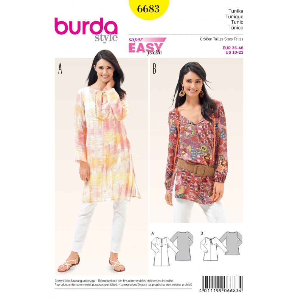 burdastyle Sewing Pattern B6683 Misses' Tunic
