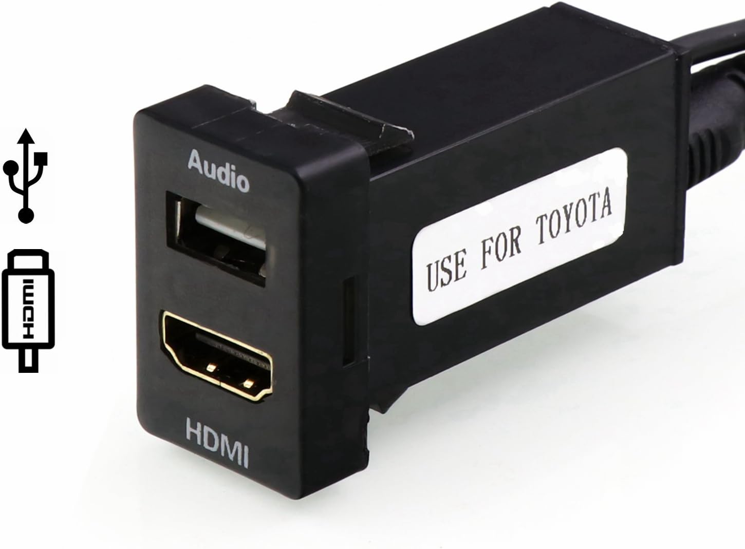 HDMI Socket Mount Cable +USB Audio Input Use for Toyota