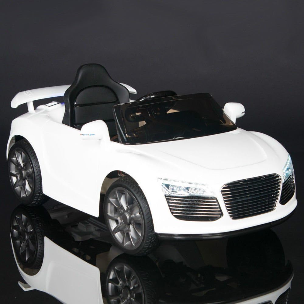 EuroPacific Brands Audi R8 Style Kids 12V Battery Powered Wheels Ride On Car MP3 RC Remote White
