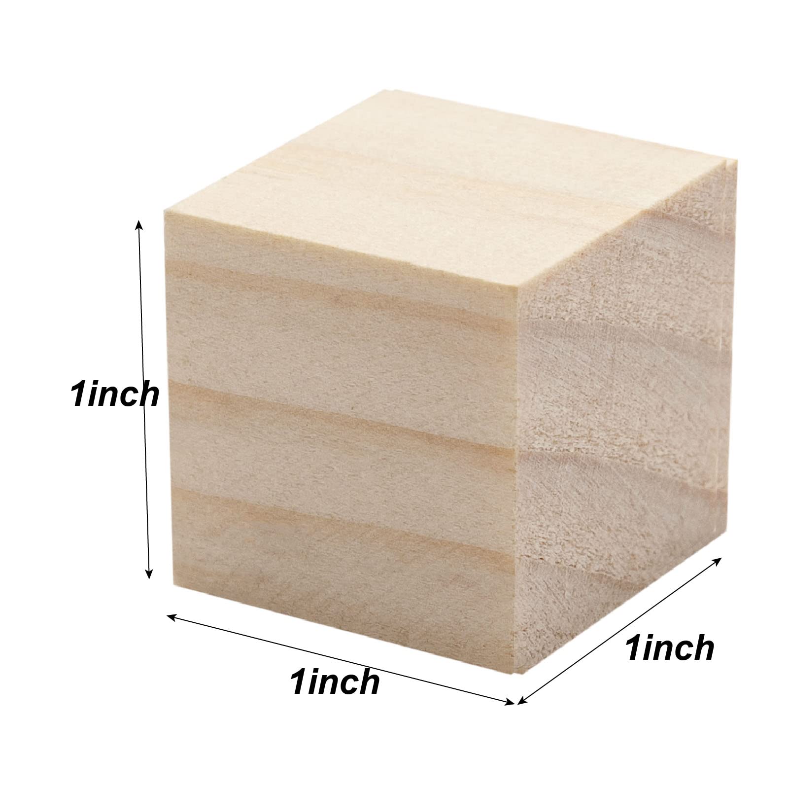 Unfinished Wooden Blocks for Crafts 1 inch, 50PCS Blank Wood Blocks for Crafting, Natural Wood Cubes Solid Wooden Square Blocks for Baby Shower, Kids DIY Projects, Puzzle Making, Letters, Stamps