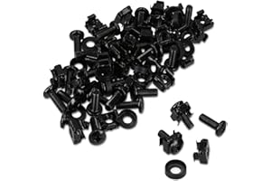 kwmobile 50 Pack M6 Cage Nuts, Bolts and Washers Kit - For Patch Panel Rack Mount Equipment Data Network Cabinets Size 19 Inc