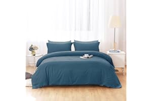 BBANGD Duvet Covers King Size - Ultra Soft and Breathable Bedding King Comforter Cover Set Washed Microfiber 3 Pieces with Zipper Closure Duvet Cover and 2 Pillow Shams (Teal)
