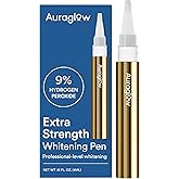 Auraglow Teeth Whitening Pen &ndash; Extra Strength 9% Hydrogen Peroxide, 40+ Treatments, No Sensitivity, Removes Coffee Wine Tea Stains, Whiten Teeth Fast, Enamel Safe, Made in USA, 4mL