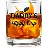 Daddy's Sippy Cup Whiskey Glass 11 Oz - Gifts For Fathers Day From Daughter Son Wife - Funny unique Gifts for New Dad, Father, Papa, Husband - Birthday Gift For Dad