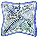 TONY AND CANDICE Women's Graphic Print 100% Silk Square Scarf Neckerchief 20X20 Inches (Blue Leopard)