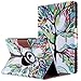 ULAK iPad Air Case, Multi-Angle Rotating Stand Protective Case Cover for Apple iPad Air (2013 Release) with Automatic Wake/Sleep Function (Tree Pattern)