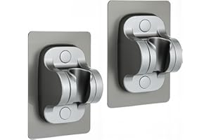 MAYYAYA Strong Adhesive Adjustable Shower Head Holder- Wall Mounted Heavy Duty Shower Head Shelf Bracket, Plastic Bracket Stick on Wall, Mount ABS- Shower Head Holder for Handheld Shower Heads (Grey)