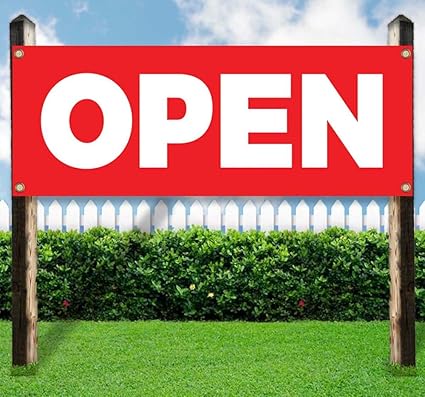 Amazon Com Open Banner Is A 13 Oz Premium Heavy Weight Vinyl
