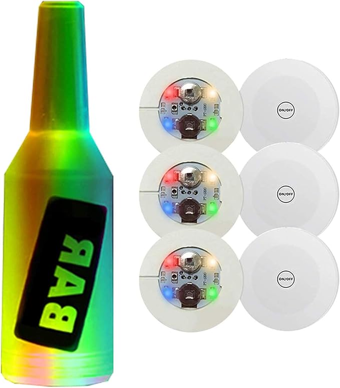 Ingjie 6Pcs LED Bar Untersetzer, LED Sticker Lichter,LED