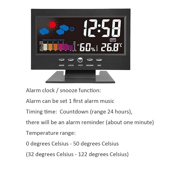 Hogar y Cocina Relojes Meteorológicos ° C / ° F Relojes ...