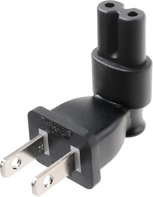 TENINYU 2 Prong Right Angle Plug Adapter,AC Power Plug
