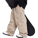 SNOWVERB Women Men Casual Ski Baggy Cargo Loose Fit Waterproof Snow Pants Fashion Streetwear Warm Snow Pants
