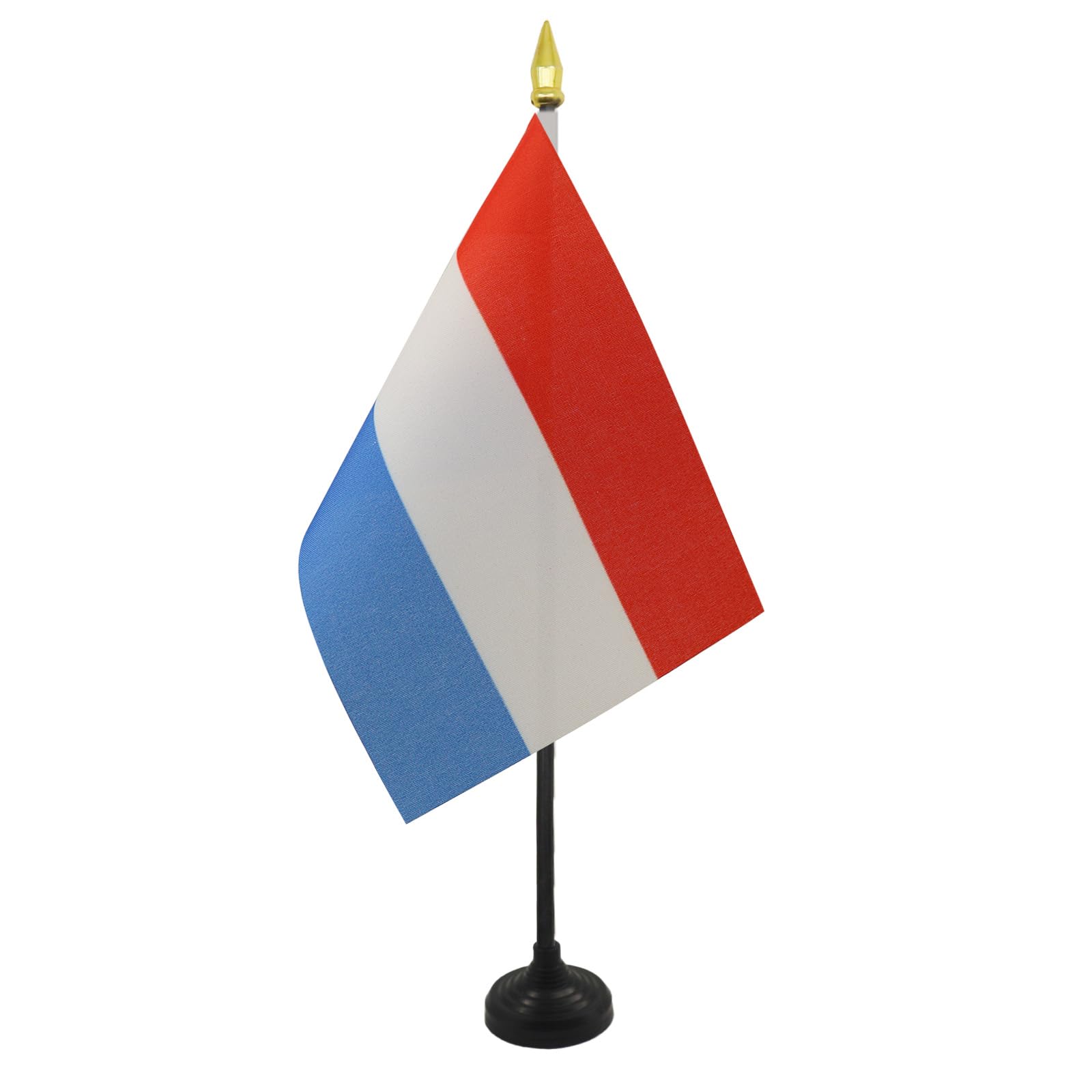 AZ FLAG - Luxembourg Table Flag 4'' x 6'' - Luxembourger Mini Desk Flag 100% Polyester 15 x 10 cm - Office Mini Banner with 10'' Pole - Golden Spear