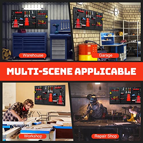 Goplus Pegboard Wall Organizer, 4ft Metal Garage Pegboard Tool