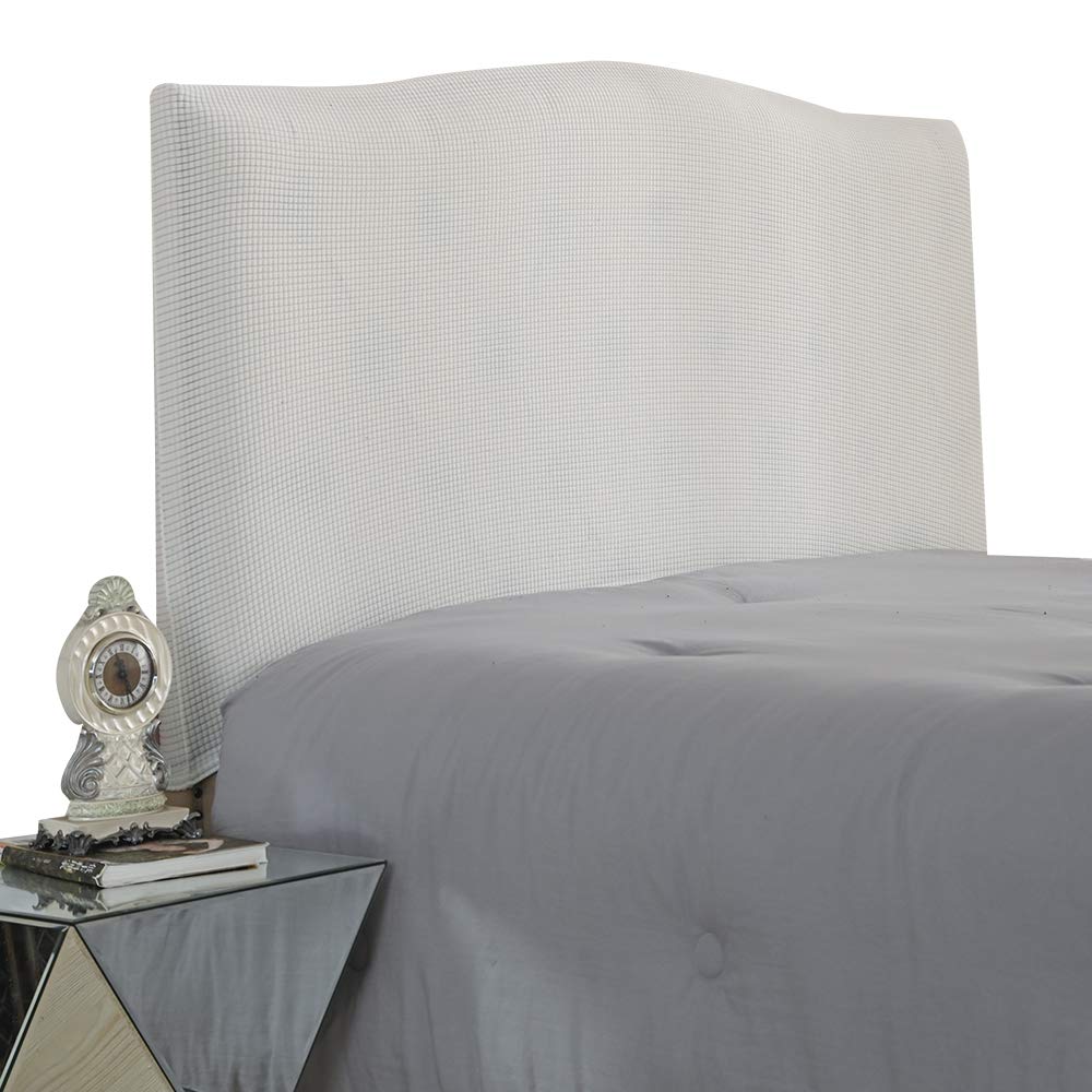 Bed headboard cover protector slipcover for bed headboard dustproof solid bed headboard cover stretch single double king White