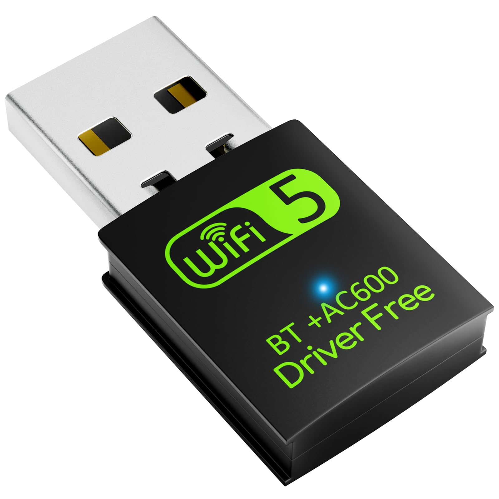 USB WiFi Bluetooth Adapter, 600Mbps Dual Band 2.4/5Ghz Wireless Network External Receiver, Mini WiFi Dongle for PC/Laptop/Desktop