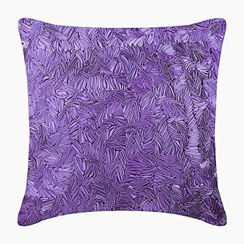 The HomeCentric Purple Cushion Covers, Textured Ribbon Cushion Cover