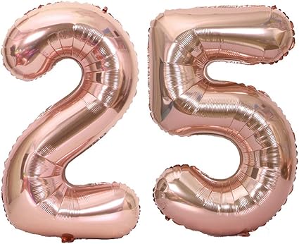 Tellpet Rose Gold Number 25 Balloon, 40 