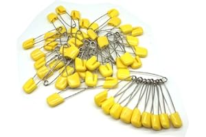 GTONEE Baby Safety Pins Secure Clips for Fastening Baby Clothes Diaper Napkins 50pcs 60PCS 30PCS (Yellow, 50 pcs)