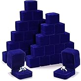 BBTO 36 Pieces Velvet Ring Box Bulk for Wedding Ceremony Engagement Ring Box Gift Wedding for Proposal Jewelry Display Case for Birthday Anniversary(Royal Blue)
