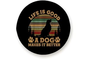 HHPCLMLOM Life is Good A Dog Make It Better Spare Tire Cover for RV, Trailer, SUV, Off-Road Vehicle, Camper, Trucks Waterproof Sun Protection