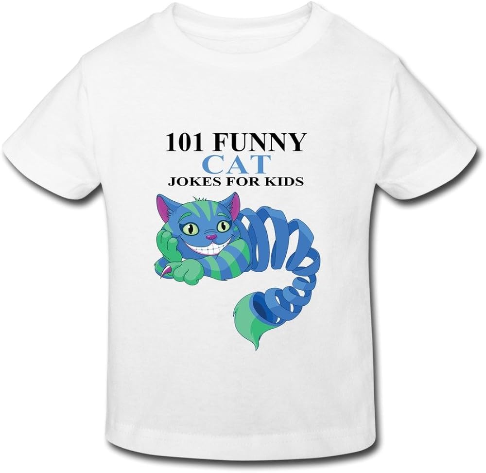 Tavil Funny Cat Jokes For Kids Little Boys Girls Roundneck T Shirt For Toddler