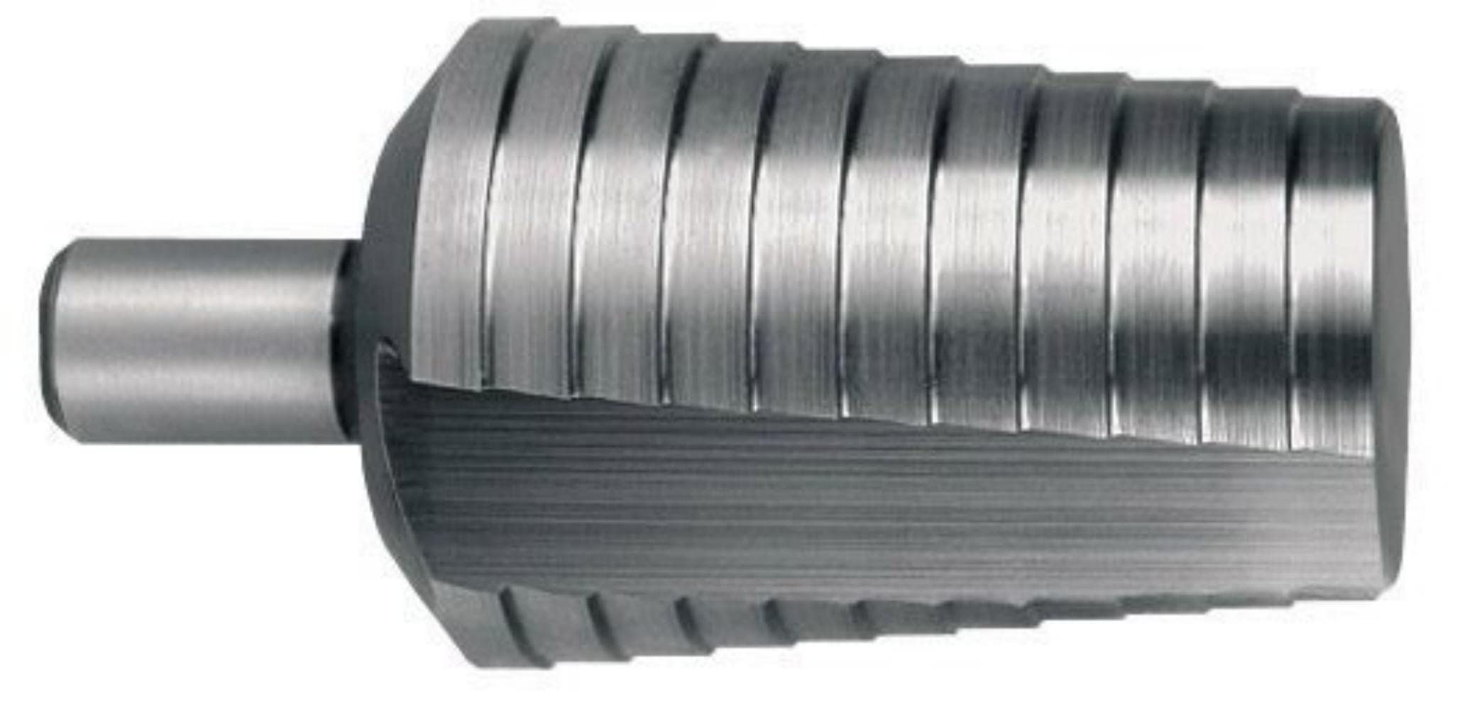 RUKO HSS Step Drill Bit Without Point, Bright Finish, 30.0-40.0 mm Diameter, Size 40, 78.0 mm Length, R101363