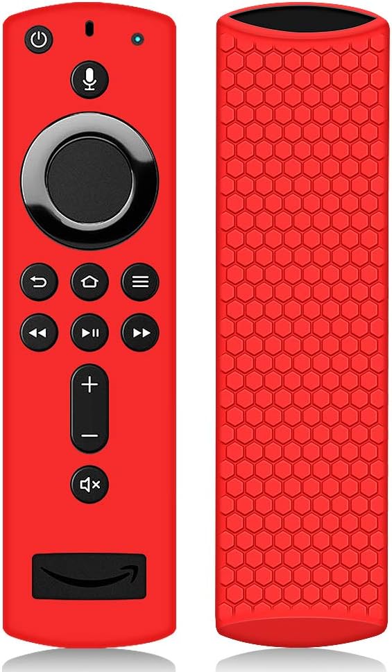 Remote Case/Cover for Fire TV Stick 4K, Protective Silicone Holder Lightweight [Anti Slip] ShockProof for Fire TV Cube/Fire TV(3rd Gen)Compatible with All-New 2nd Gen Alexa Voice Remote Control (Red)