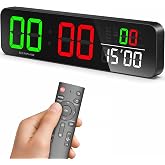 15.2" Digital Scoreboard Clock with Countdown Timer, Variable LED Color | Tabletop Electronic Scoreboard with Remote, Score Keeper for Games/Corn Hole/Volleyball/Table Tennis Sports