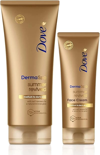 Dove DermaSpa Summer Revived Body Lotion Medium Dark 200ml & Face Cream 75ml Set
