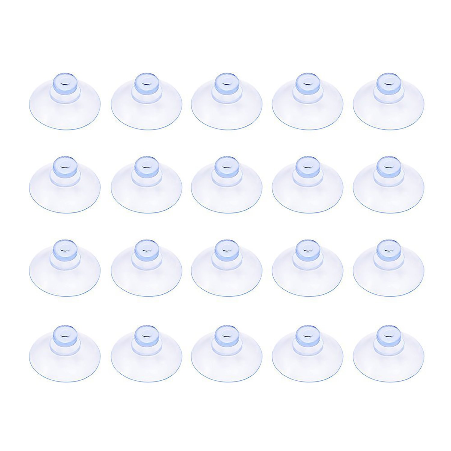 Outus Small Clear Plastic Suction Cup without Hooks -20 mm -20 Packs