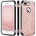 BENTOBEN iPhone 7 Plus Case, Glitter Sparkly Shockproof Slim Laminated with Luxury Shiny Faux Leather Protective Case for iPhone 7 Plus (5.5 inch), Rose Gold