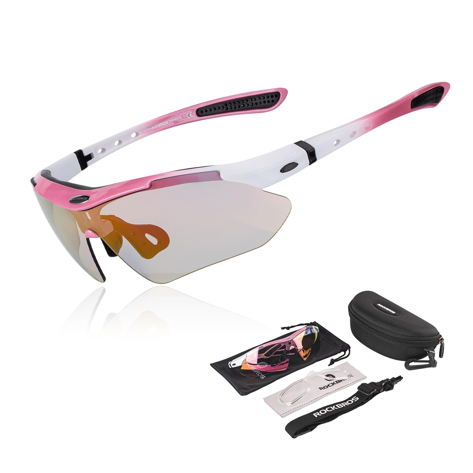 ROCKBROS Sports Sunglasses Photochromic Sunglasses for Men Women UV400 Protection Glasses with Headband for Outdoor Sports Driving Running Climbing Cycling