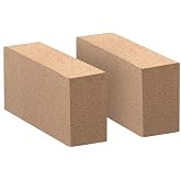 Fire Bricks, Food Grade 3000&deg;F Firebricks, Size 9&Prime; x 4-1/2&Prime; x 2-1/2&Prime; | Insulating Fire Bricks, 2.5" Thick Clay Firebricks Replacement for Wood Stoves, Fireplaces, Fire Pit, Kiln, Pizza Oven