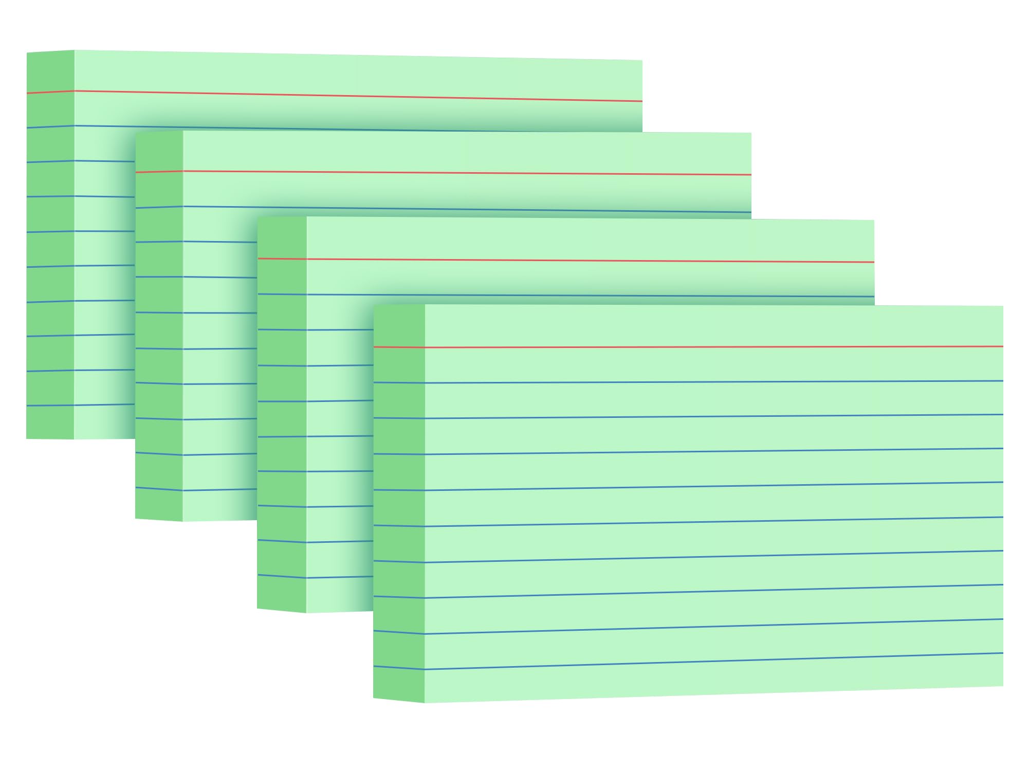 YIZUUN Green Index Cards 3x5, 200 Pack, Ruled Index
