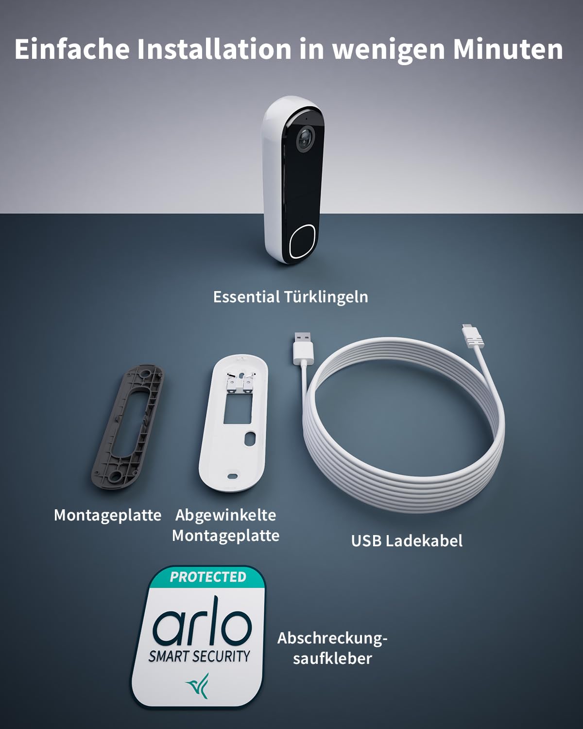 Arlo 2K HD Video Türklingel Mit Kamera Kabellos, WLAN Doorbell, Bewegungsmelder, 2-Wege-Audio, Ring Sirene, Haustür Nachtsicht, Smart Home, Alexa Kompatibel Plus Arlo Secure Plan Testzeitraum, Weiß 10