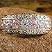 Psiroy 925 Sterling Silver Plated Simulated Pink Topaz Half Eternity Band Ring Size 8