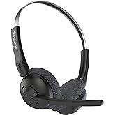 JLab Go Work Pop On-Ear Wireless Headset, Black, 50+ Hours Playtime, Bluetooth Multipoint, Rotating Boom Mic, Noise Canceling MEMS Microphone, Light-Weight, Portable, PC/Mac| Mobile (1 Pack)