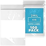 GPI Pack of 100 4" x 6" CLEAR PLASTIC RECLOSABLE