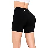STUNNY No Front Seam Workout Yoga Shorts for Women High Waist with Tummy Control Workout V Crossover Bike Activewear Shorts