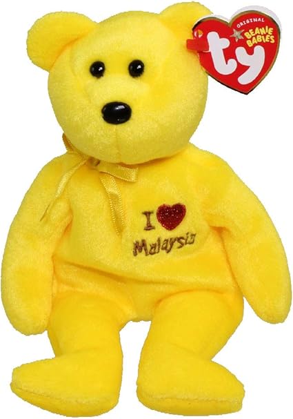 yellow beanie baby bear