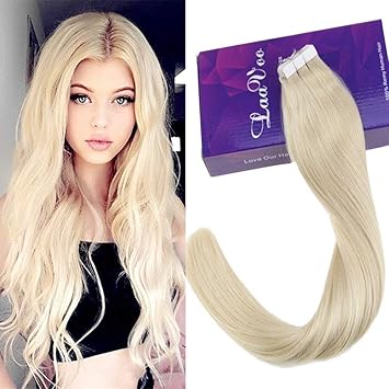 Amazon Com Laavoo 26inch 40pcs 100g Platinum Blonde Double Side