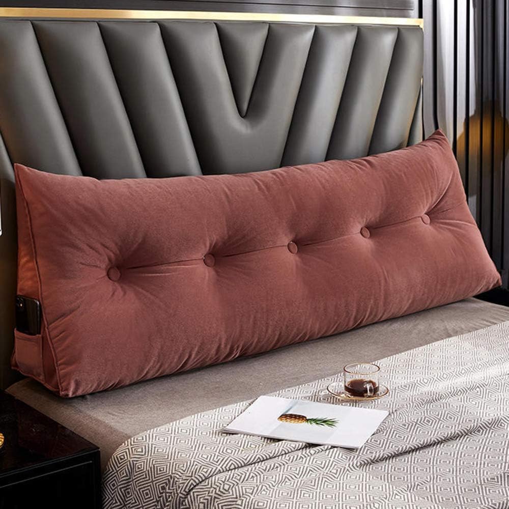 Solid Color Reading Pillows Velvet Bolster Lumbar Support